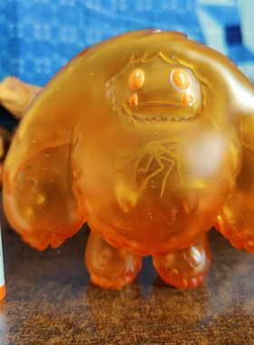 潮流设计sofubi橙色透明限定版雪怪手办模型公仔摆件景品玩具现货