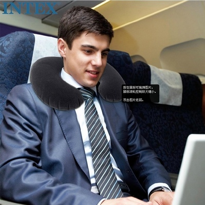 包邮 正品INTEX旅行枕 充气枕头 车枕 露营枕 U型护颈枕 午睡枕