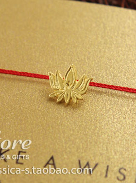 美国dogeared正品丝线项链莲花