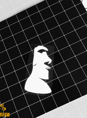 TLP镂空车贴 复活节岛摩艾石像Moai 遮瑕贴行李箱笔记本贴机箱贴