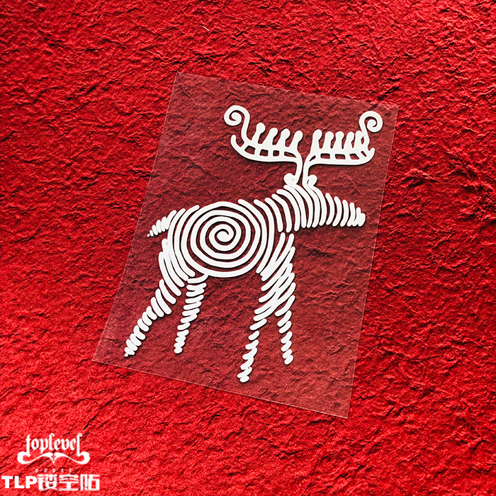 镂空动物图腾防水车贴