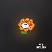 蜡笔卡通 RETLPER反光贴纸 小老虎 扮成花朵 防水汽摩贴纸 原创