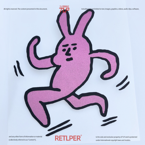 RETLPER镂空贴粉色兔子防水车贴