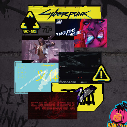 赛博朋克夜之城武士反光车贴