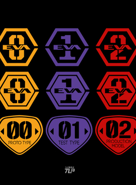 TLP镂空车贴 EVA0号机1号机初号机2号机编号序号摩托车机车贴纸
