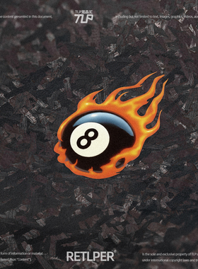 RETLPER镂空车贴 原创 黑8突进 火焰台球 汽摩防水平面贴纸