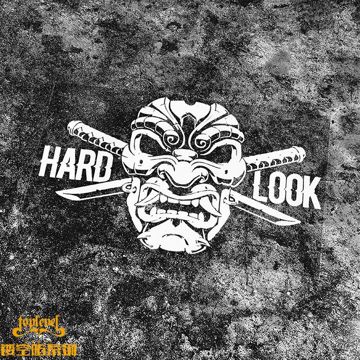 TLP镂空车贴 般若面具HARD LOOK凝视武士汽车改装潮贴后风挡贴纸