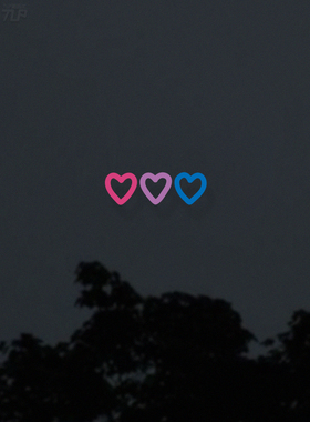 TLP镂空车贴 原创 三色空心桃心爱心 手绘简笔 汽摩多用防水贴纸