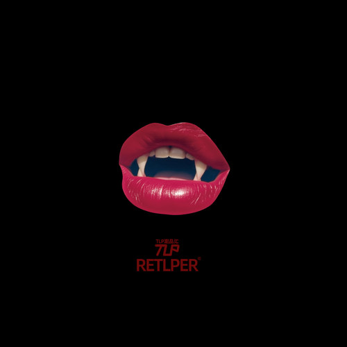 RETLPER反光贴纸 原创 尖牙白齿红唇 立体感防水汽摩装饰平面贴纸