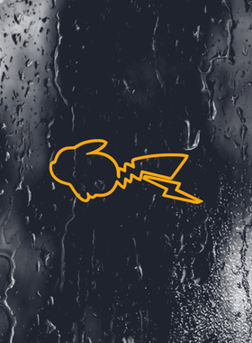 TLP镂空车贴 宠物小精灵宝可梦pokemon皮卡丘比卡丘放电游戏贴纸