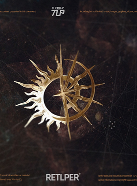RETLPER镂空车贴 原创《太阳与启明星》星体 非立体汽摩平面贴纸