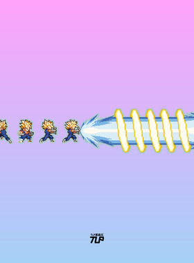 TLP反光车贴 七龙珠孙悟空超级赛亚人龟派气功波Goku像素版贴纸