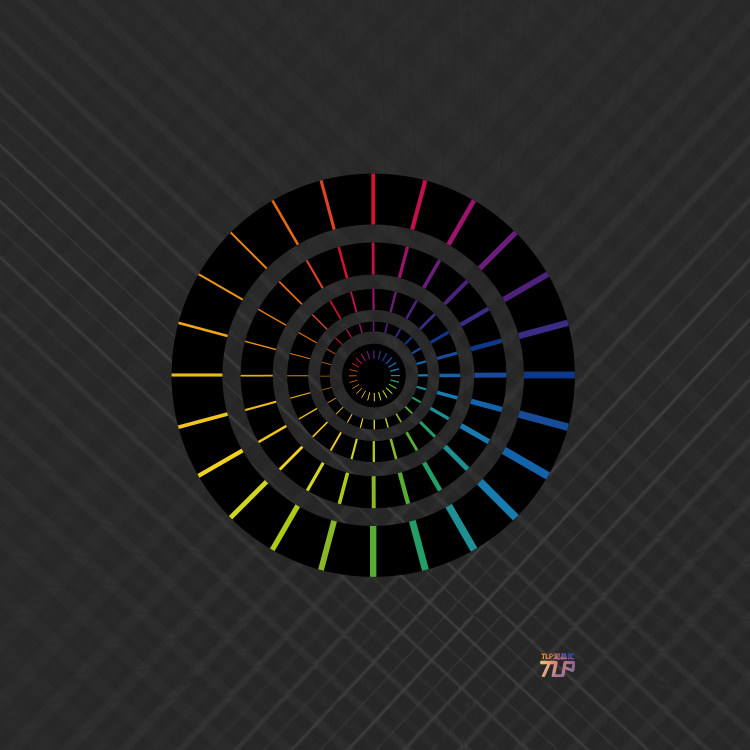 tlp镂空贴纸 同心圆环彩虹过渡彩色非变色遮痕装饰防水色条贴纸