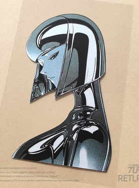 RETLPER镂空贴纸 朋克女仿生人半身像 汽摩防水平面贴纸