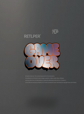 RETLPER反光车贴 原创 GAME OVER手绘涂鸦字 汽摩防水平面贴纸