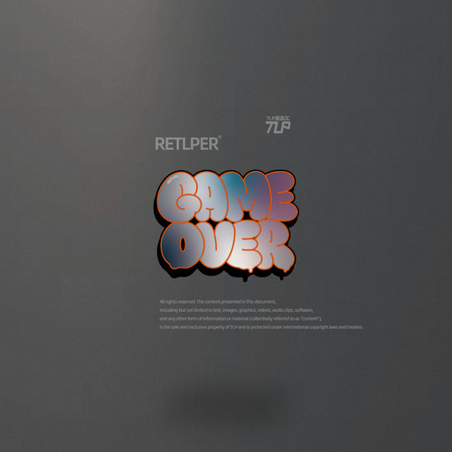 RETLPER反光车贴 原创 GAME OVER手绘涂鸦字 汽摩防水平面贴纸