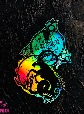 TLP镭射车贴 摩羯座Capricornus黄道十二宫第十宫星座贴纸