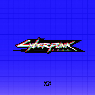 赛博朋克cyberpunk2077武侍乐队Samurai故障错位贴纸 TLP镂空车贴