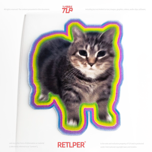 RETLPER防水旋转电音可爱猫贴纸