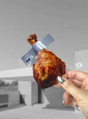 TLP反光车贴 原创 炸鸡腿爱好者胶带固定 立体感漆面防水平面贴纸