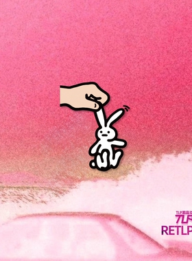 TLP镂空车贴 原创 想去兜风的小兔 指路兔 可爱宠物 汽摩防水贴纸