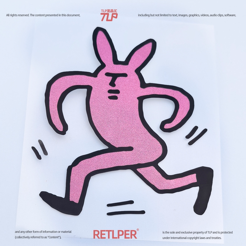 RETLPER镂空贴纸粉兔子防水防晒