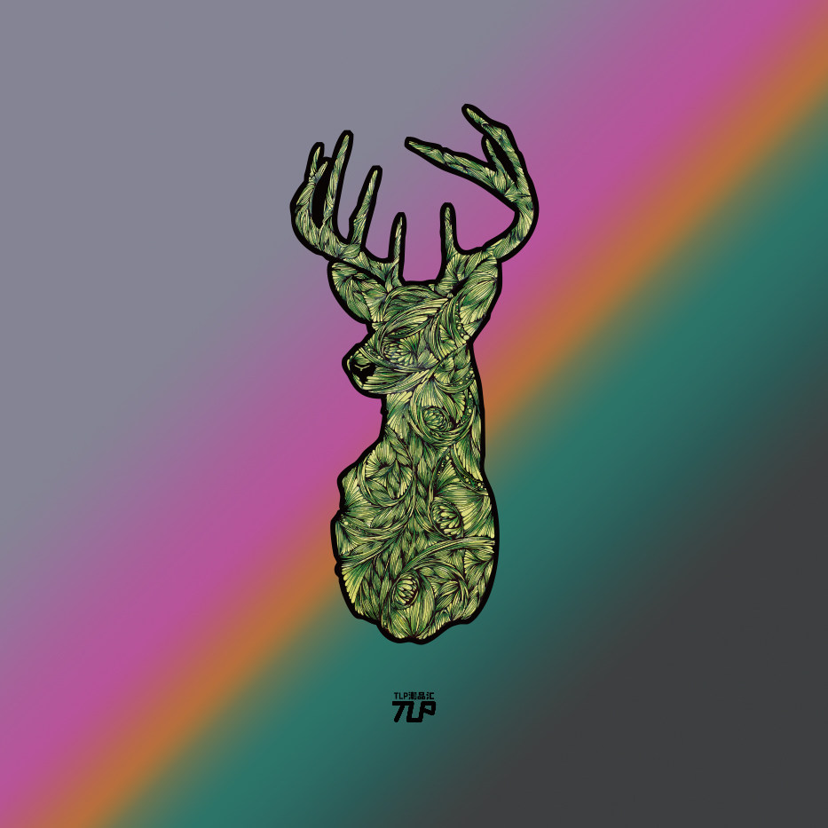 tlp反光车贴 神鹿大自然图腾动物贴纸笔记本贴行李箱贴彩色车门贴