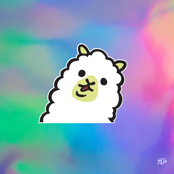 tlp反光车贴 草泥马卡通可爱防水贴纸宠物动物园行李箱幼儿园贴纸