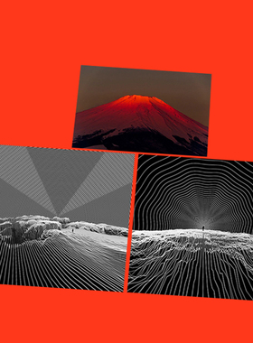 TLP反光车贴 富士山Mt. Fuji几何线条地形山脉立体3D感可定制贴纸