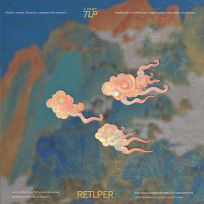 RETLPER镂空车贴 原创 霞光如意祥云 新中式汽摩防水平面贴纸