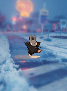 TLP镂空车贴 原创 街舞服太肥的小灰兔 汽摩机车多用防水平面贴纸