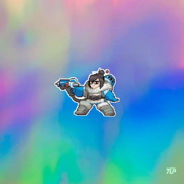 TLP反光车贴 守望先锋喷OW漆涂鸦周边小美 游戏贴纸像素版Q版