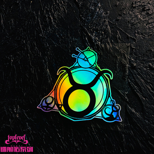 TLP镭射车贴 Taurus金牛座黄道十二宫第二宫土象星座贴纸