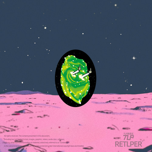 RETLPER反光车贴 绿传送门姥爷逃跑 卡通汽摩防水装饰平面贴纸