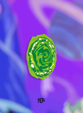 TLP反光贴 绿色传送门 rick姥爷瑞克 科幻动画电动车摩托防水贴纸