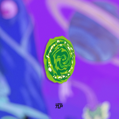 TLP反光贴 绿色传送门 rick姥爷瑞克 科幻动画电动车摩托防水贴纸