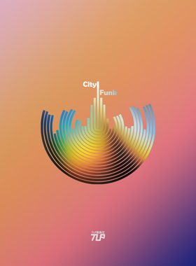 TLP镂空车贴 FUNK CITY放克城市爵士音乐汽车后风挡玻璃防水贴纸