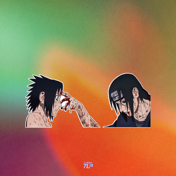 tlp反光车贴 火影忍者宇智波鼬佐助兄弟告别背景装饰贴纸遮挡划痕