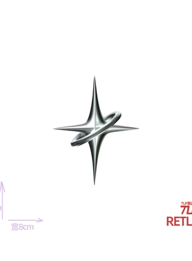 RETLPER镂空贴 原创 十字圆环抽象空间 Y2K风立体感 平面防水贴纸