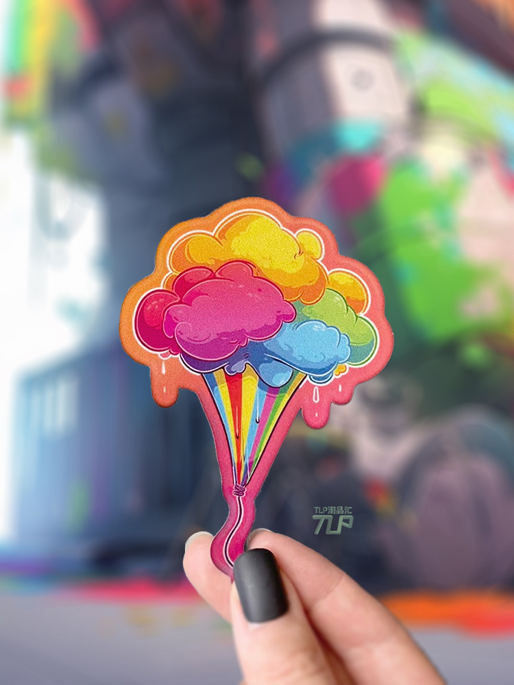 TLP反光车贴 原创 七彩云朵气球 手绘涂鸦 好心情夏日多巴胺 贴纸,汽车用品/电子/清洗/改装,汽车装饰贴/反光贴,淘宝优惠券,粉丝福利购,淘宝优惠卷