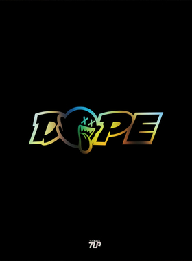 TLP镂空车贴 DOPE酷毙超级马里奥幽灵鬼魂嘻哈英文文字防水贴纸