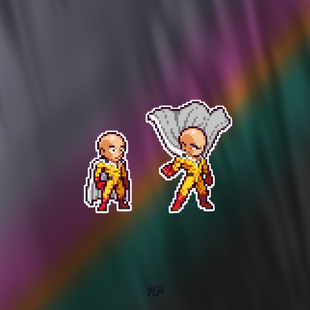 TLP反光车贴 一拳超人琦玉老师像素版动漫热血防水遮划痕贴纸