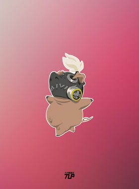 TLP反光车贴 守望先锋ow涂鸦周边猪路霸钩子笔记本贴行李箱贴纸