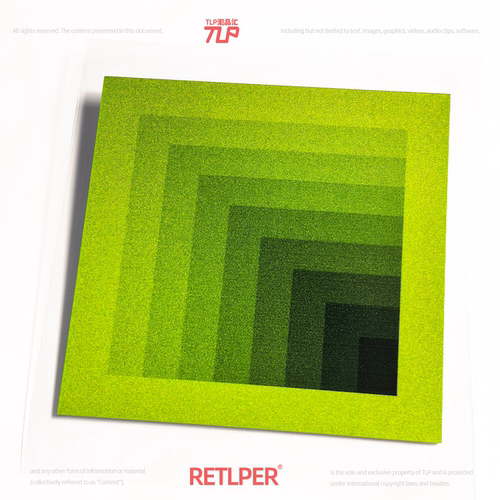 RETLPER车贴渐变绿色正方形防水
