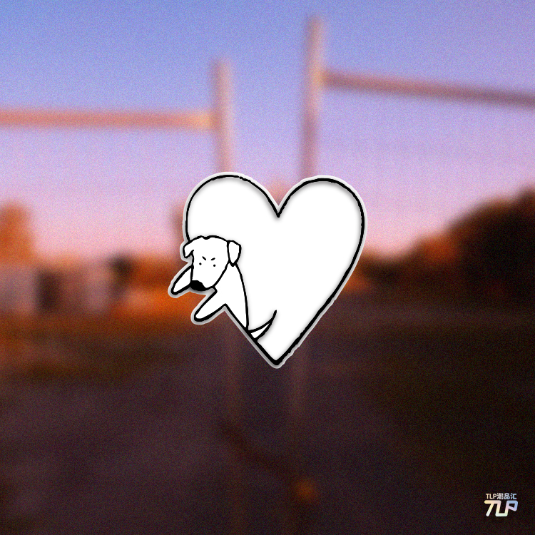 TLP反光贴纸 宠物狗狗爱心心脏心形可爱动物立体感平面平板防水贴