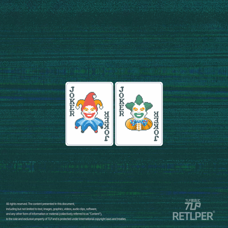 RETLPER反光贴纸 小丑牌 joker王牌图鉴鬼牌 防水游戏平面贴纸
