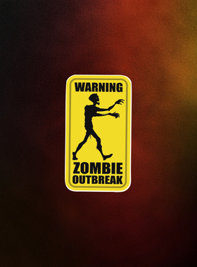 TLP反光车贴 小心僵尸出没警示贴骷髅warning行李箱等防水贴纸