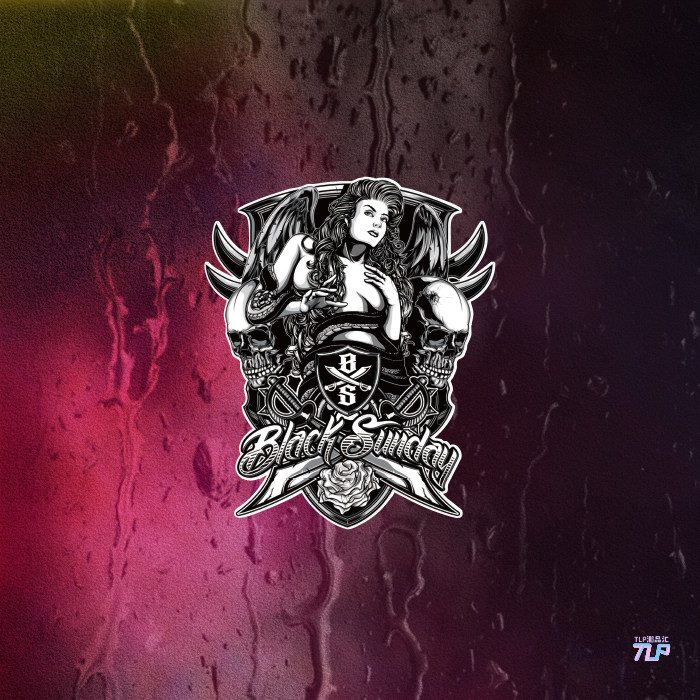 tlp反光车贴机车文化玫瑰哈雷