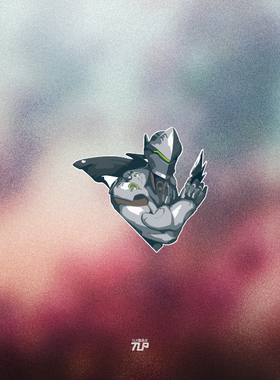 TLP反光车贴 守望先锋喷漆涂鸦周边英雄源氏Genji 笔记本随意贴纸