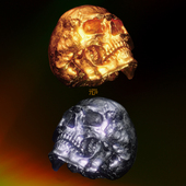 TLP反光车贴 金银骷髅头立体感摩托车机车邮箱头盔侧面电动车贴纸